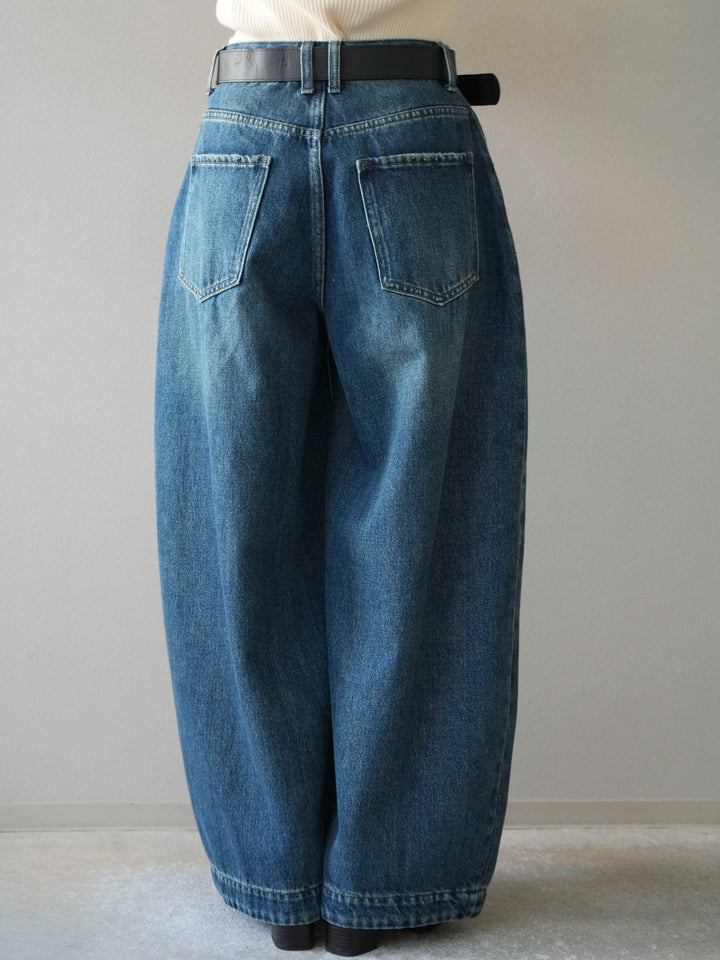 [予約]フロント切替カーブデニムパンツ/blue