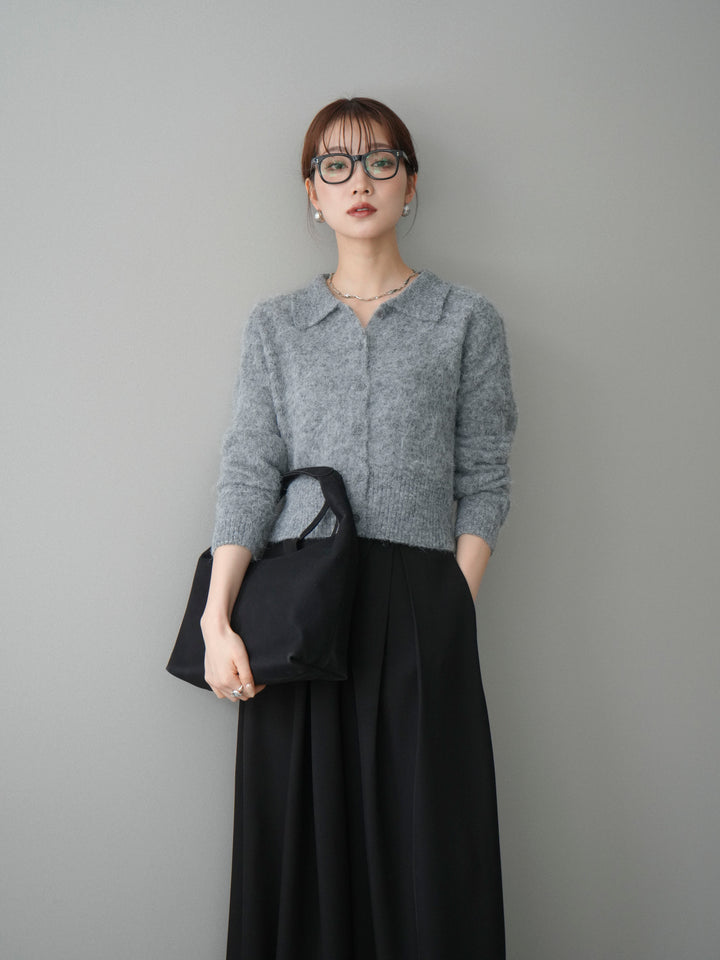 [SET]モヘア衿付きボタンプルオーバー+選べるアクセセット(2set)