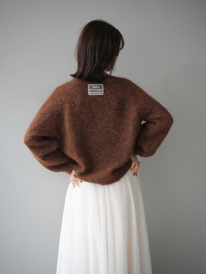 [SET]ロゴラベルミックスヤーンニットプルオーバー+ロゴラベルミックスヤーンニットプルオーバー(2set)