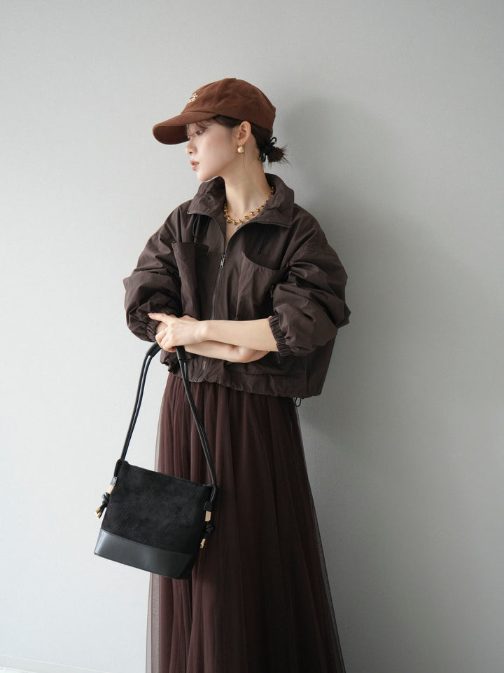 [予約]ポケットデザインショートブルゾン/ブラック