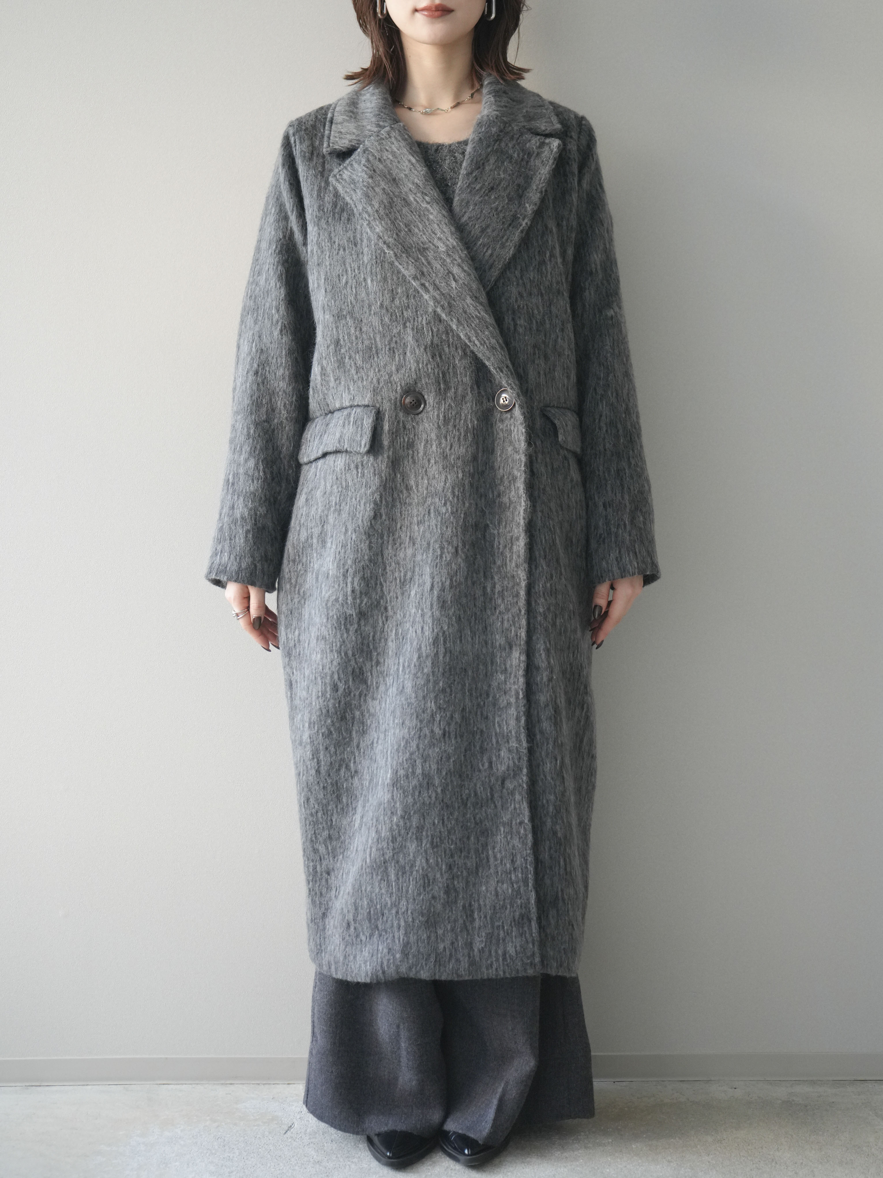 nairo シャギーチェスターコート 予約]ソフトシャギーチェスターコート/charcoal – Lumier