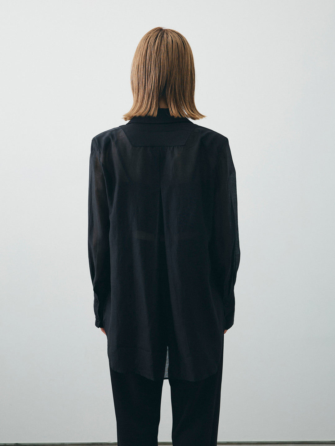 [予約]シアー切替テーラードジャケット/ブラック