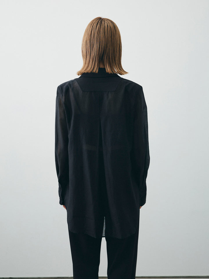 [予約]シアー切替テーラードジャケット/ブラック