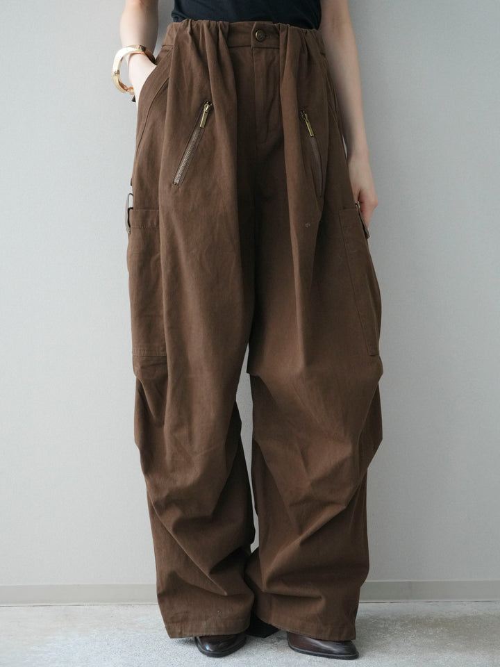 [予約]コットンタックループパンツ/brown