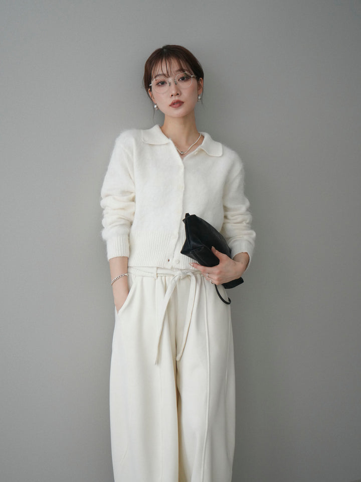 [予約]モヘア衿付きボタンプルオーバー/off