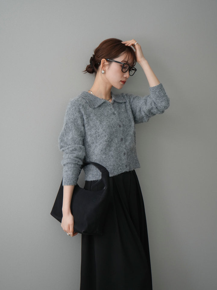 [SET]モヘア衿付きボタンプルオーバー+モヘア衿付きボタンプルオーバー(2set)