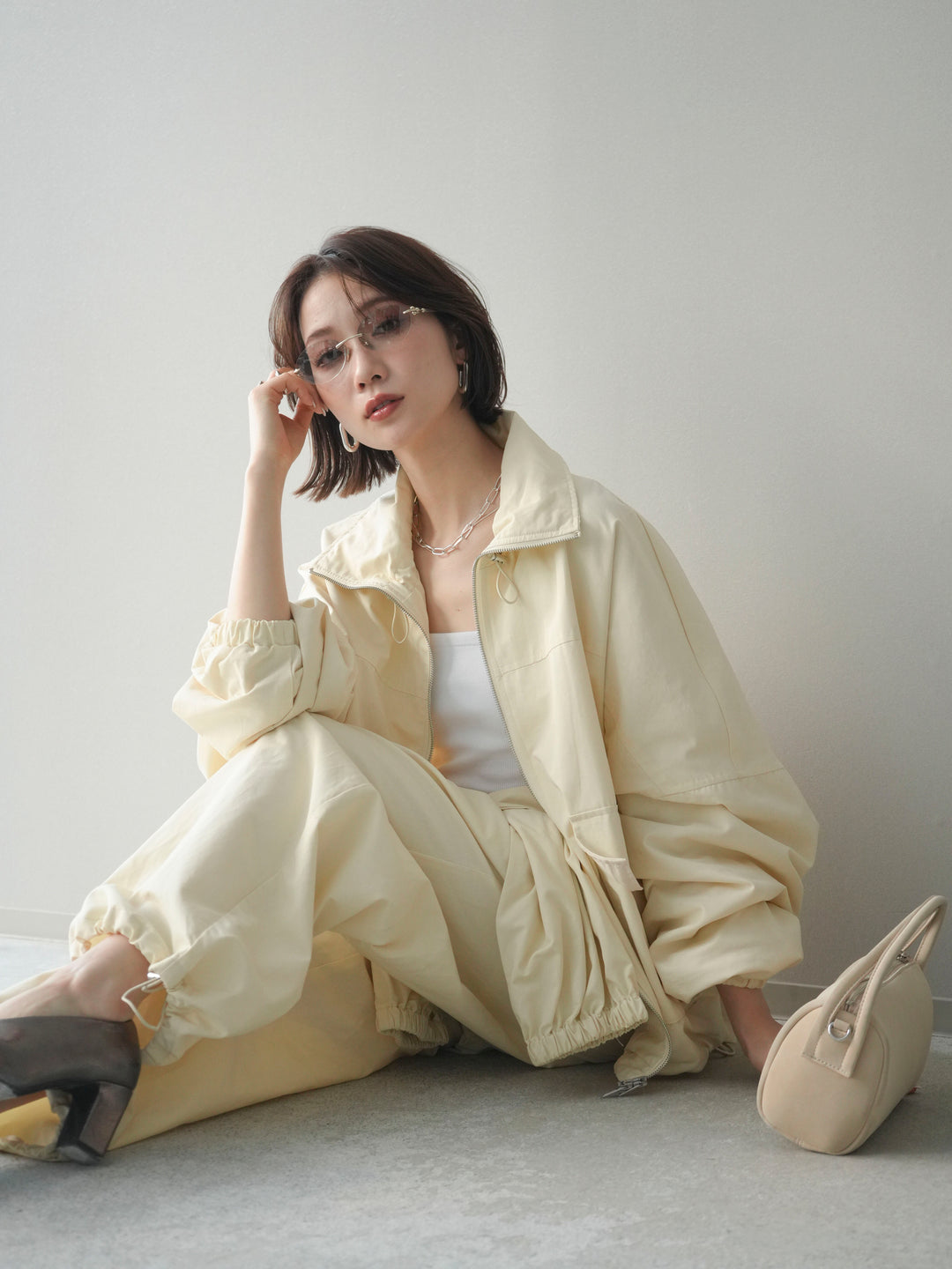 [予約]ビッグポケットコットンナイロンジップブルゾン/ivory