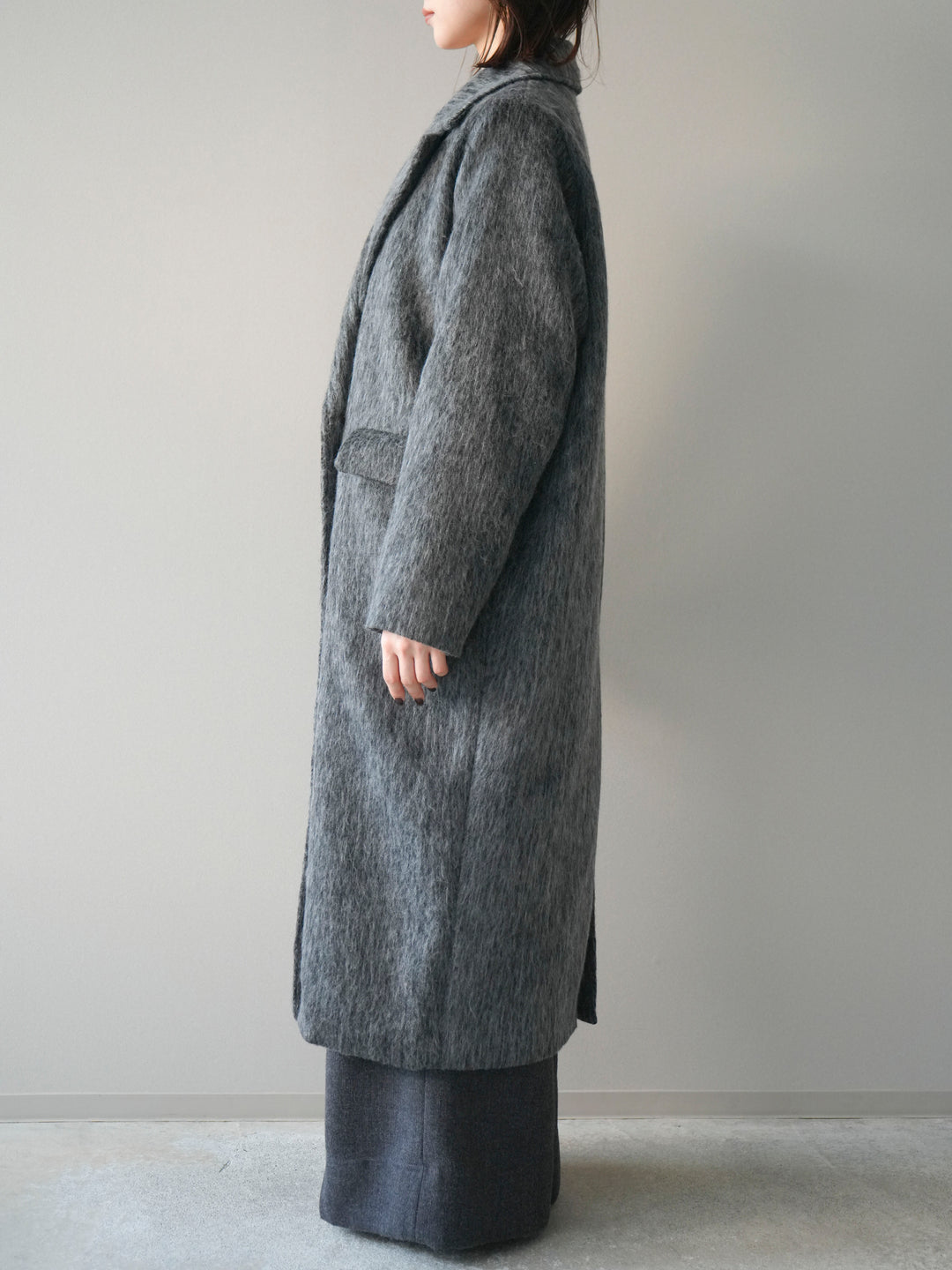 [予約]ソフトシャギーチェスターコート/charcoal