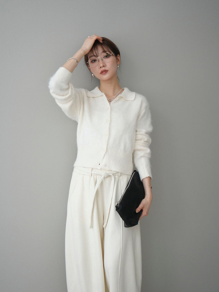 [予約]モヘア衿付きボタンプルオーバー/off