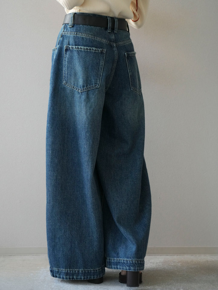 [予約]フロント切替カーブデニムパンツ/blue