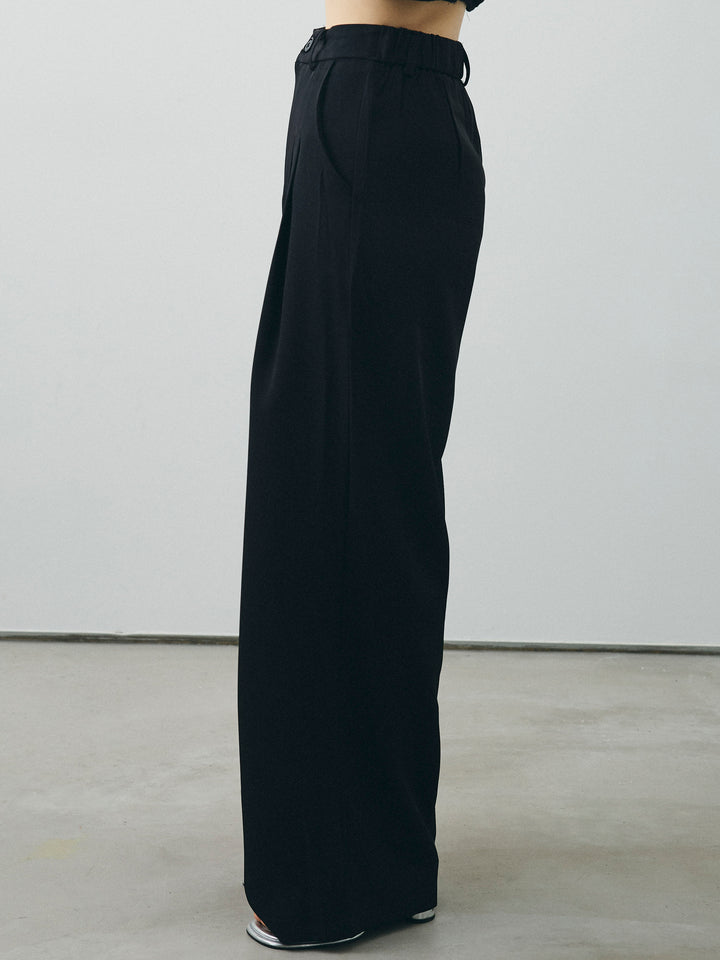 [予約]2タックワイドパンツ/ブラック