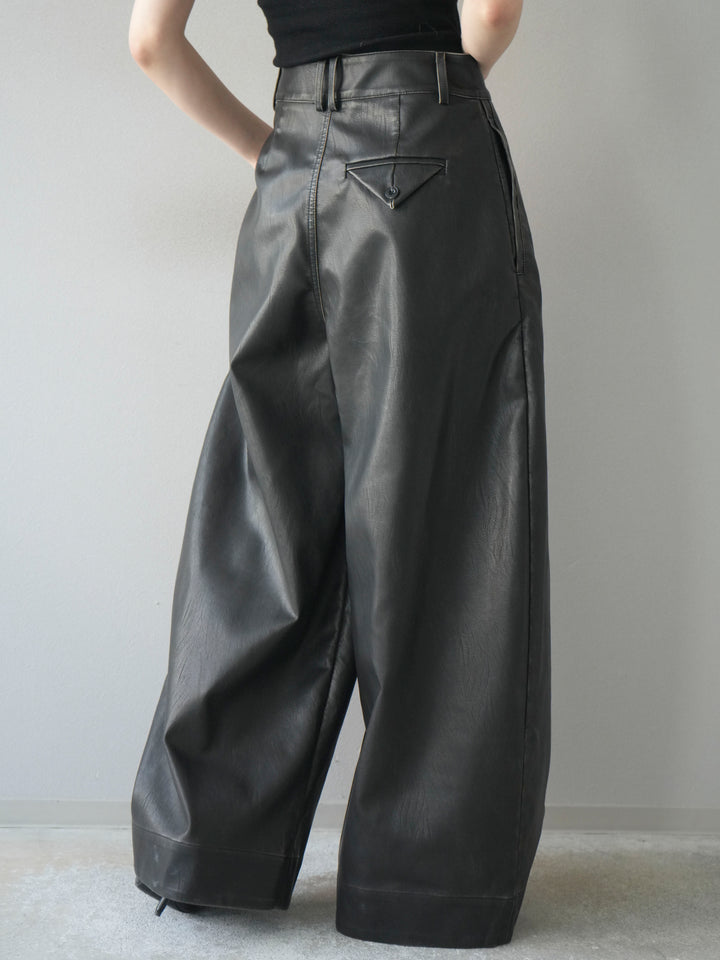 [予約]ヴィンテージレザーバギーパンツ/gray