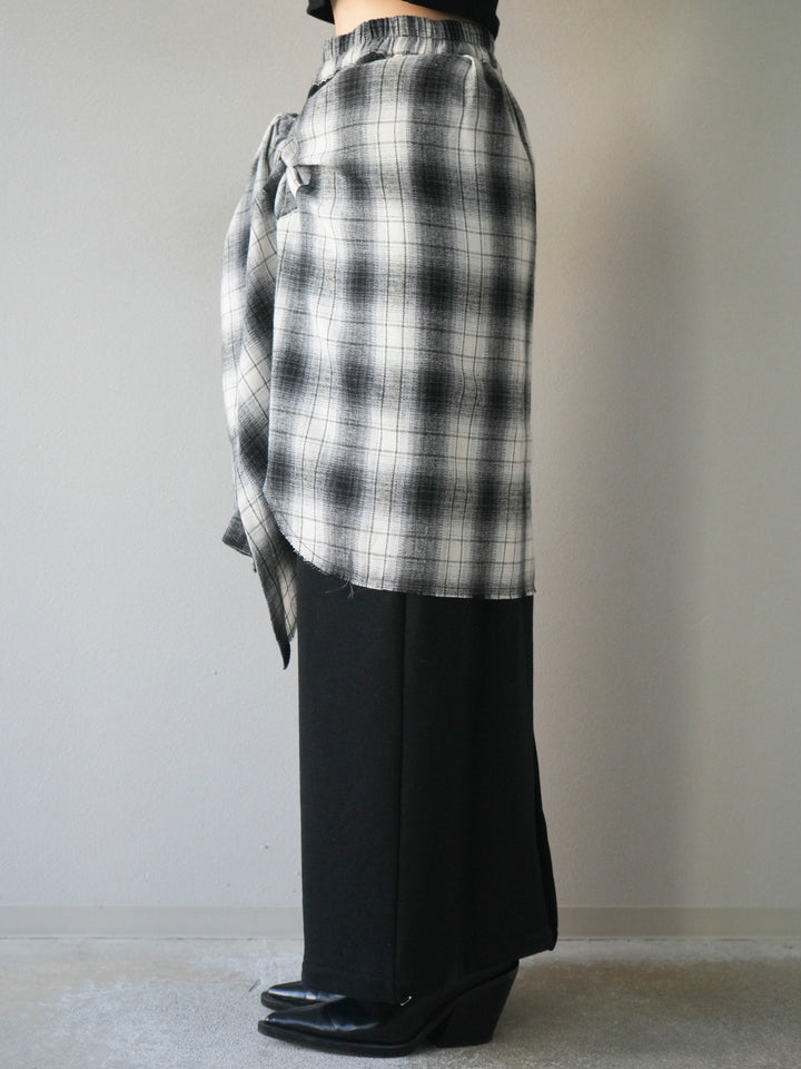 [予約]シャツ巻きスエットスカート/black