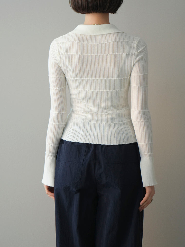 [予約]シアーリブスキッパーニットトップス/ivory