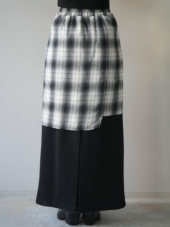 [予約]シャツ巻きスエットスカート/black