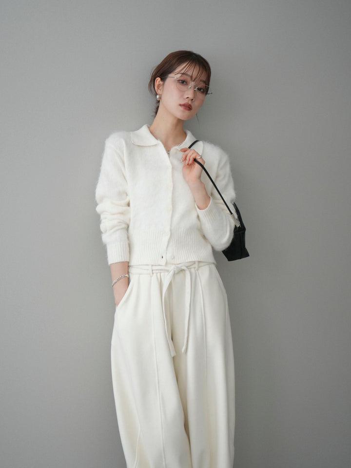 [予約]モヘア衿付きボタンプルオーバー/off