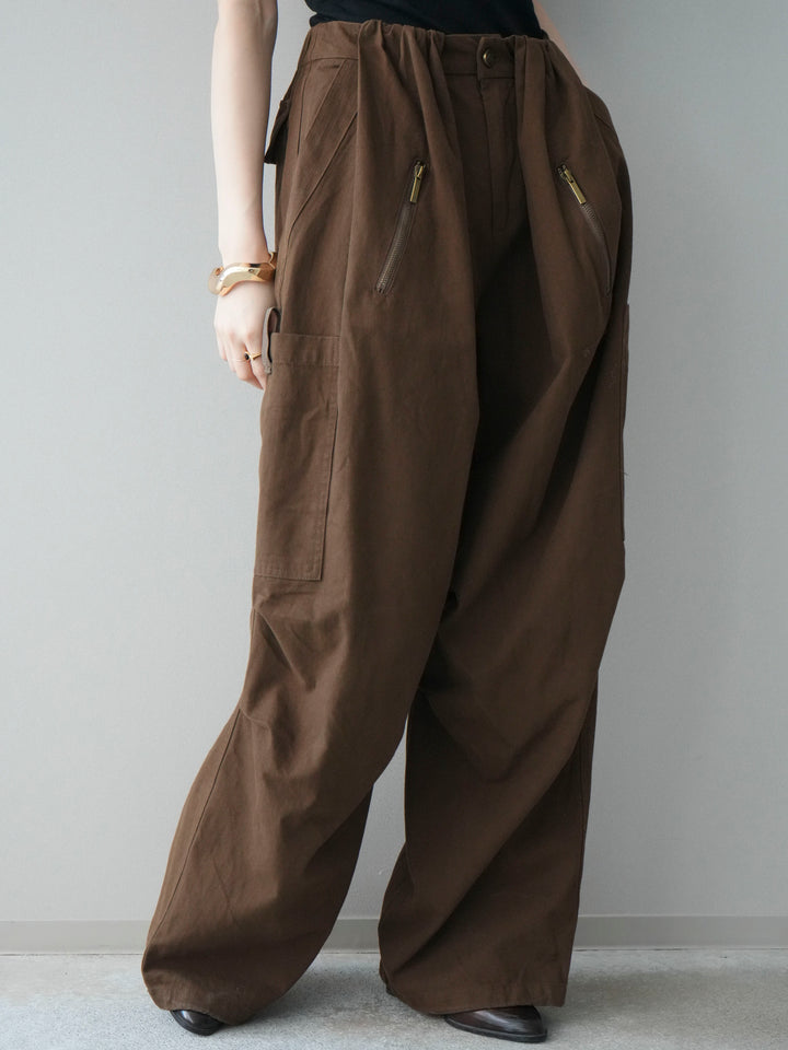 [予約]コットンタックループパンツ/brown
