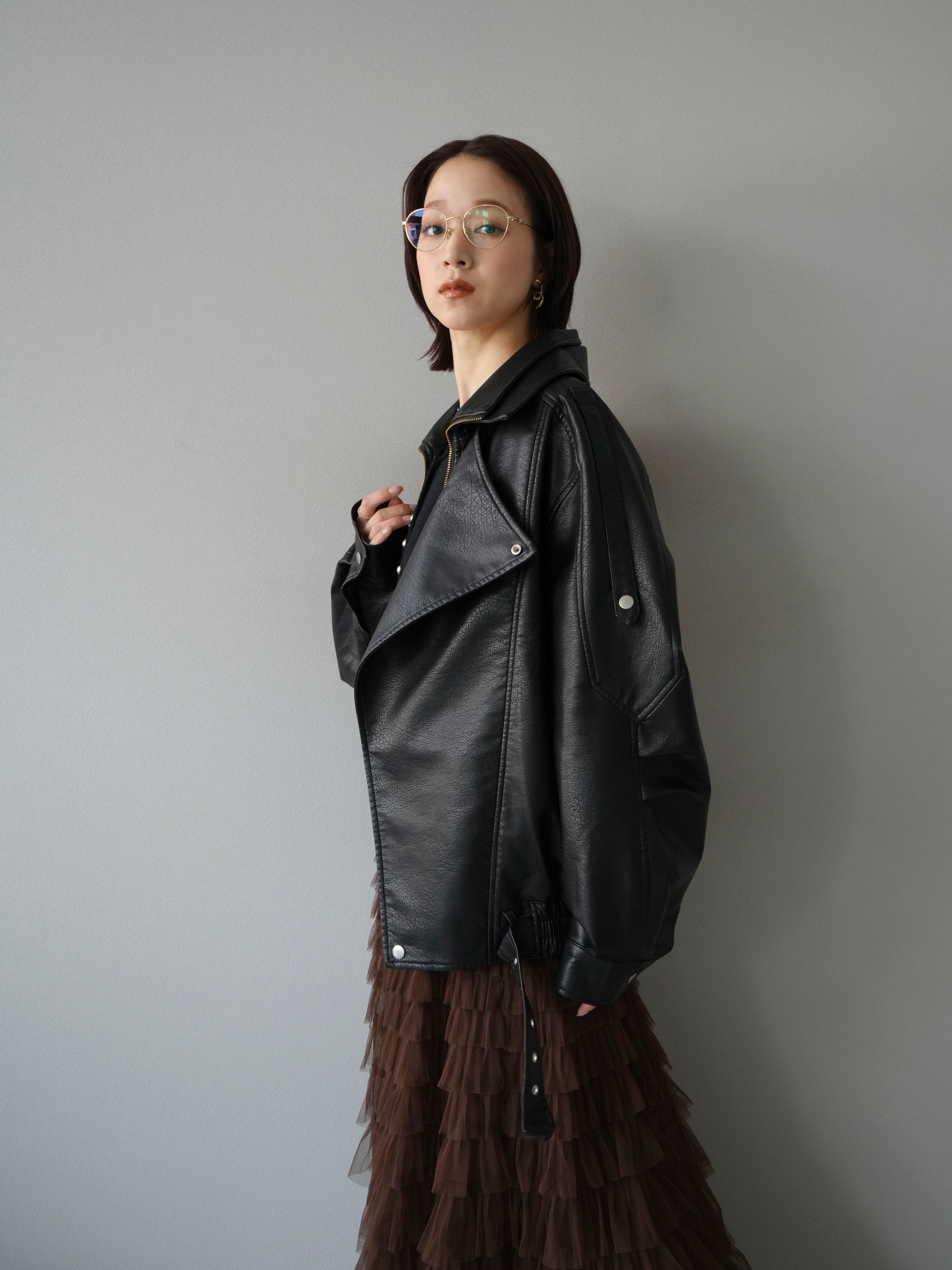 LIBJOIE スタンドカラーフェイクレザーブルゾン 予約]スタンドカラーフェイクレザーブルゾン/ブラック – Lumier