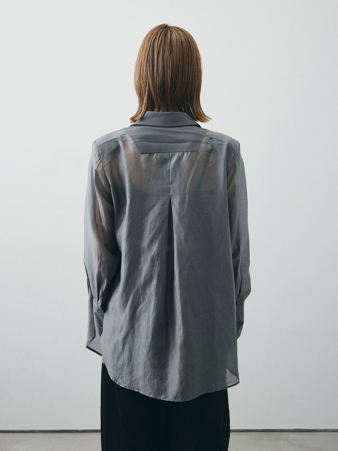 [予約]シアー切替テーラードジャケット/グレー