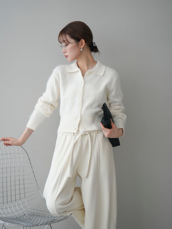 [予約]モヘア衿付きボタンプルオーバー/off