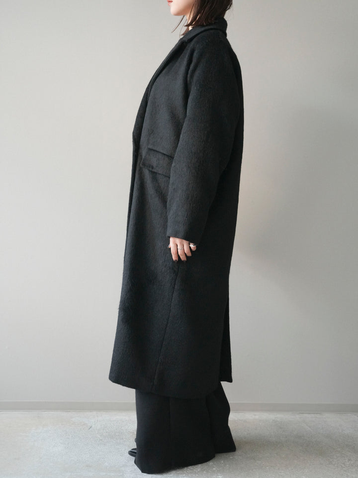 [予約]ソフトシャギーチェスターコート/black
