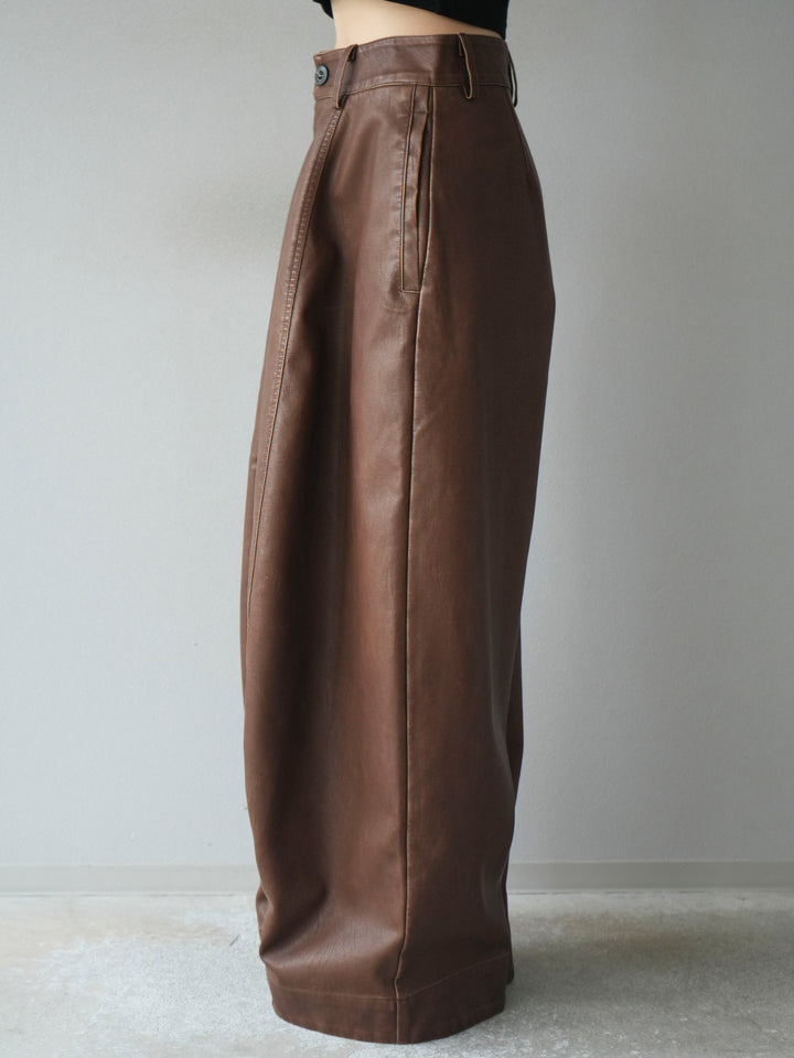 [予約]ヴィンテージレザーバギーパンツ/brown