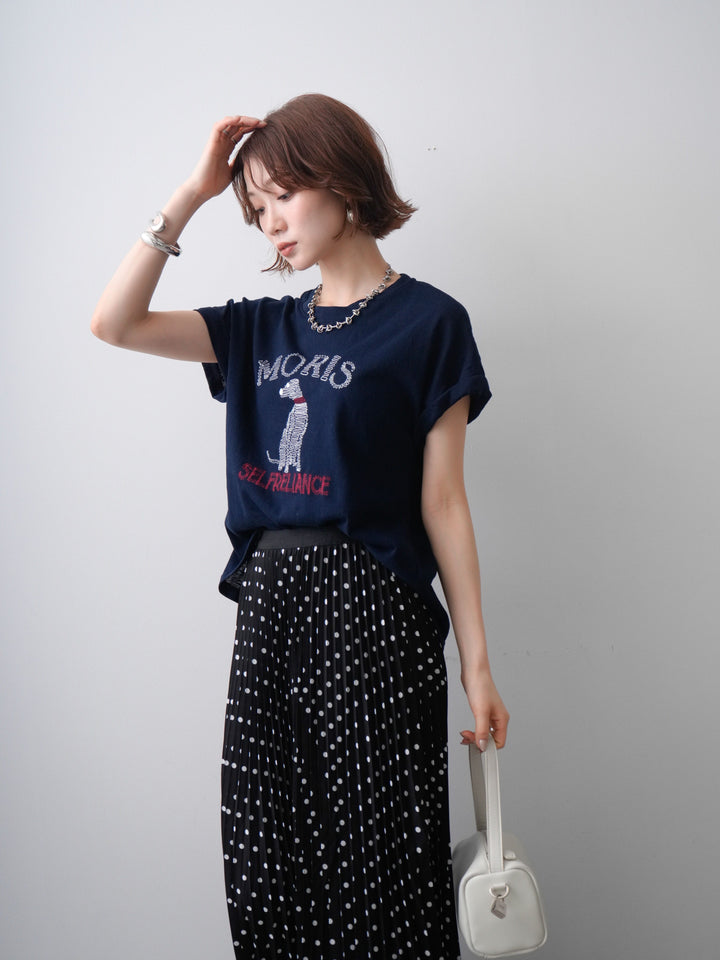 [SET]ドッグエンブロイダリーTEE+選べるアクセセット(2set)
