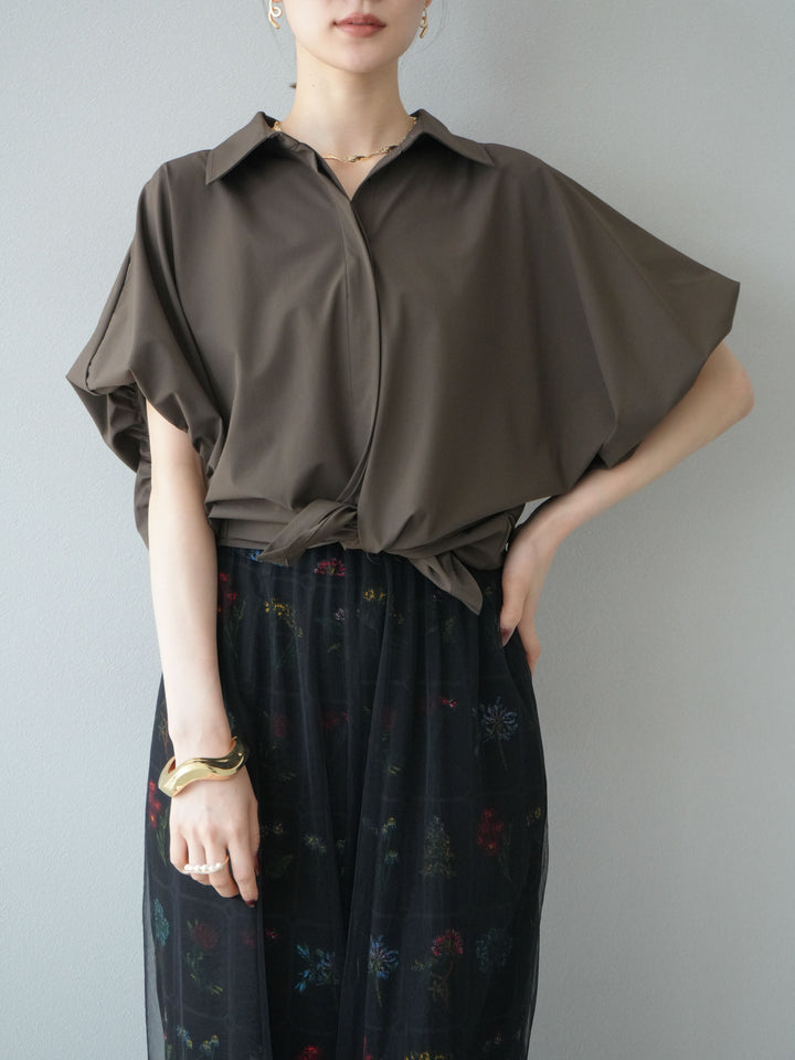 [予約]ICE TOUCHパフスリーブシャツ/ブラウン