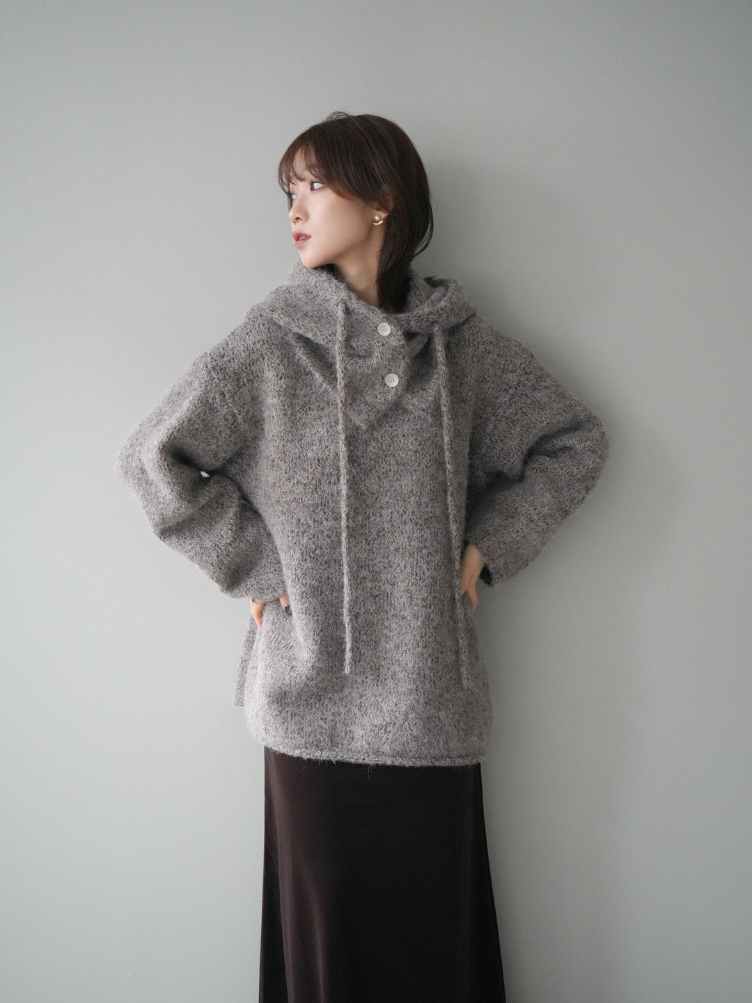 [SET]バラクラバSETニットプルオーバー+ベルベットナロースカート(2set)