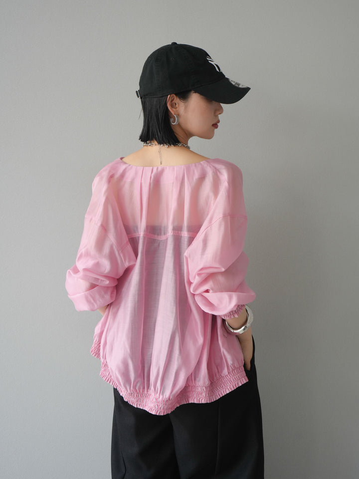 [SET]タックデザインシアーブルゾン+ヘザーツイルベルト付ベアサロペット(2set)