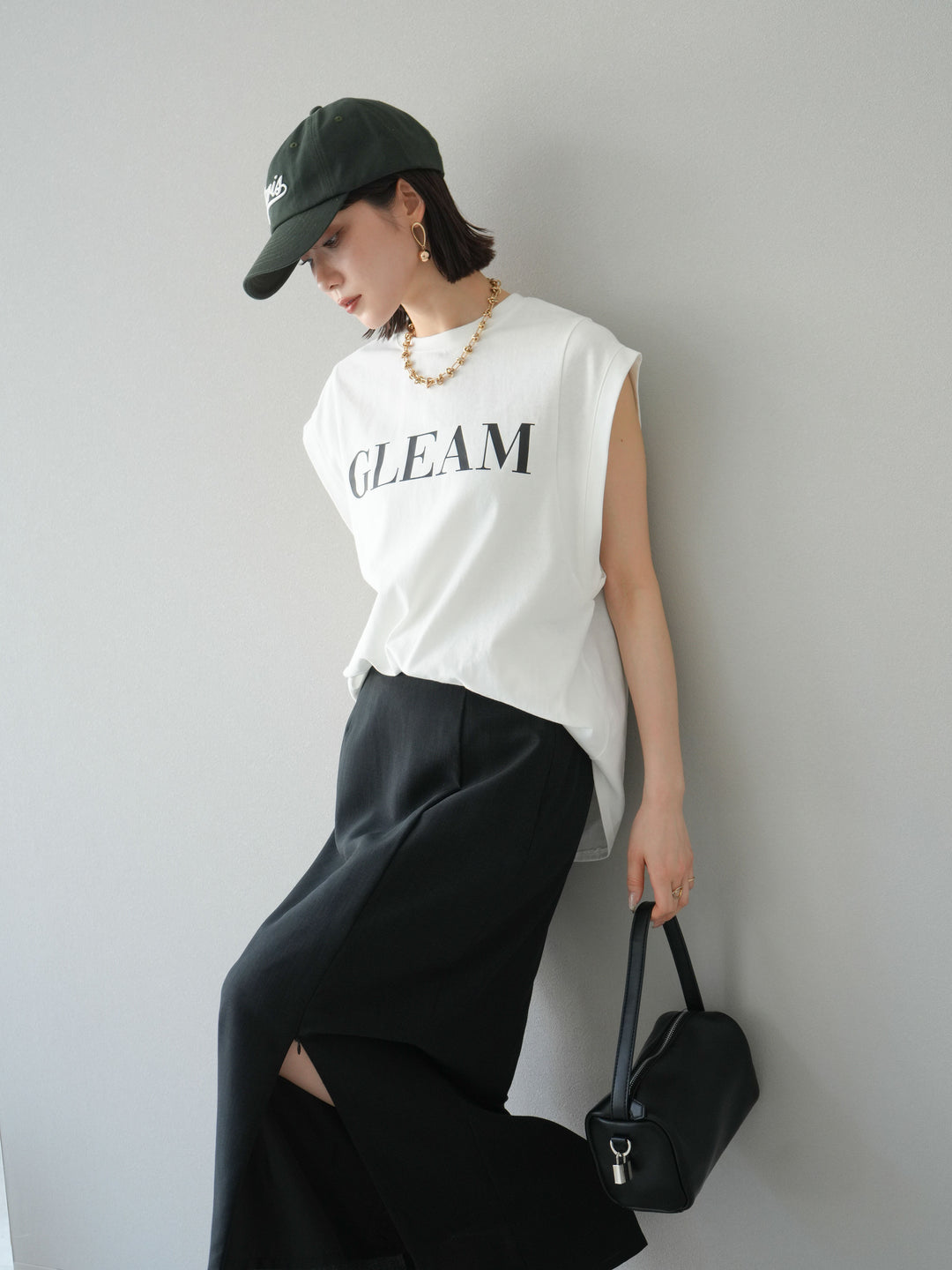 [預訂] 後標logo印花美國棉質T卹/米白色