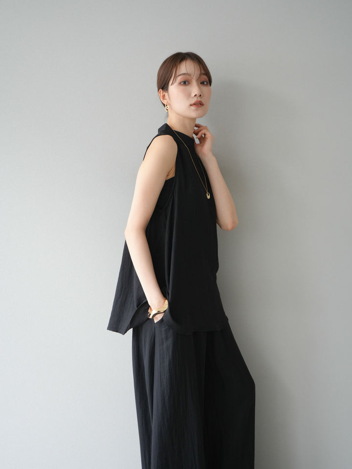 [SET]ホルターネックバックスリットブラウス＆スーパーワイドパンツSET UP(2set)