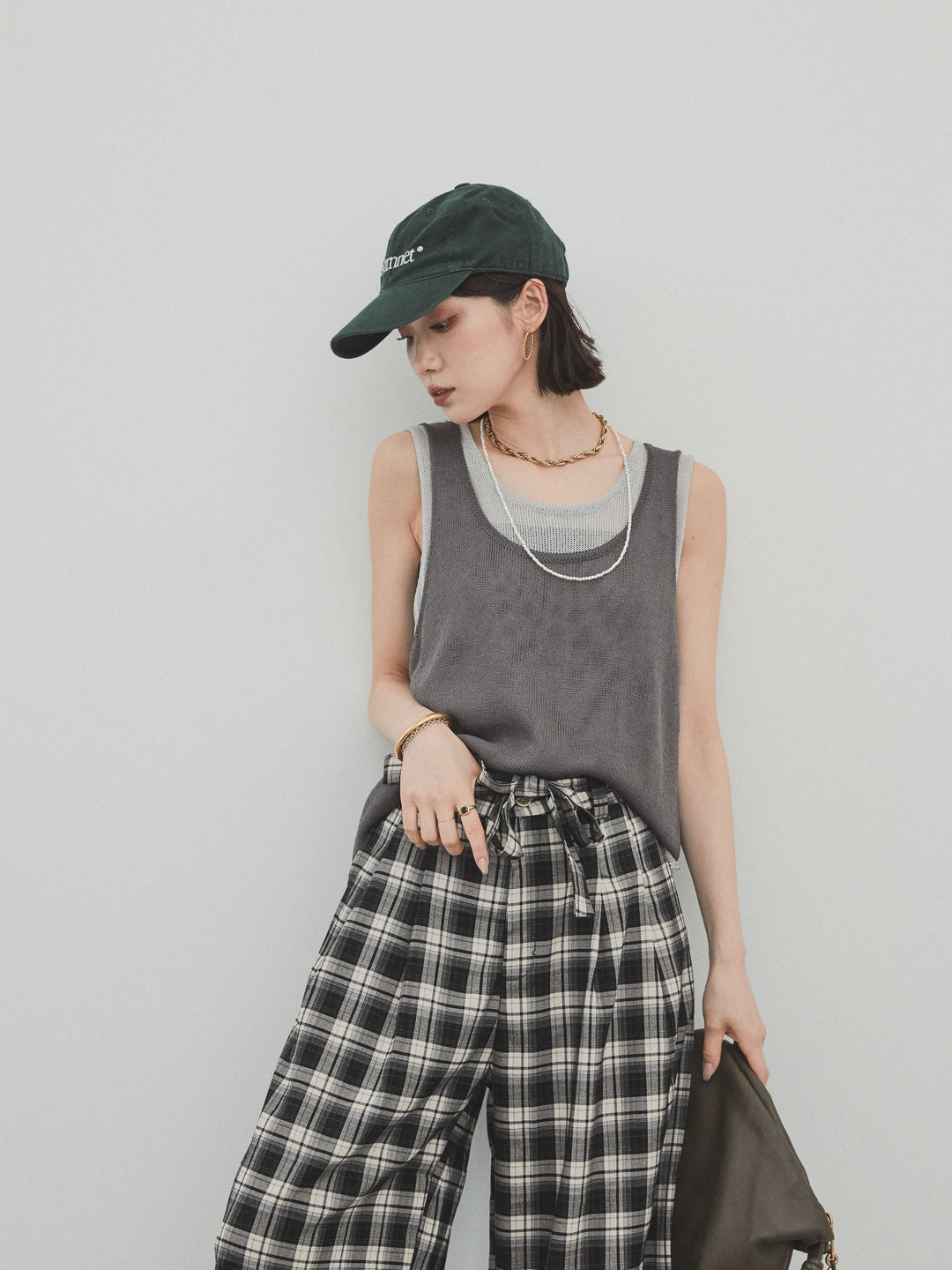 [SET]バイカラーレイヤードニットタンクトップ+バイカラーレイヤードニットタンクトップ(2set)