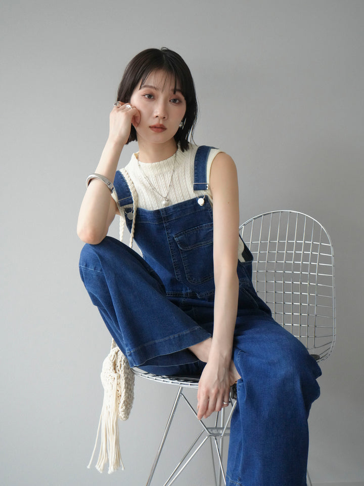 【預購】彈性牛仔寬褲/藍色