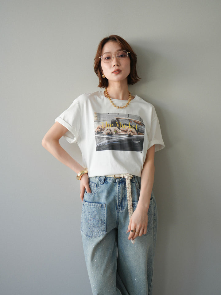 [予約]ドッグフォトTEE/white
