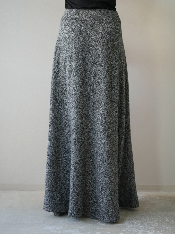 [予約]ミックスヤーンニットスカート/ブラック