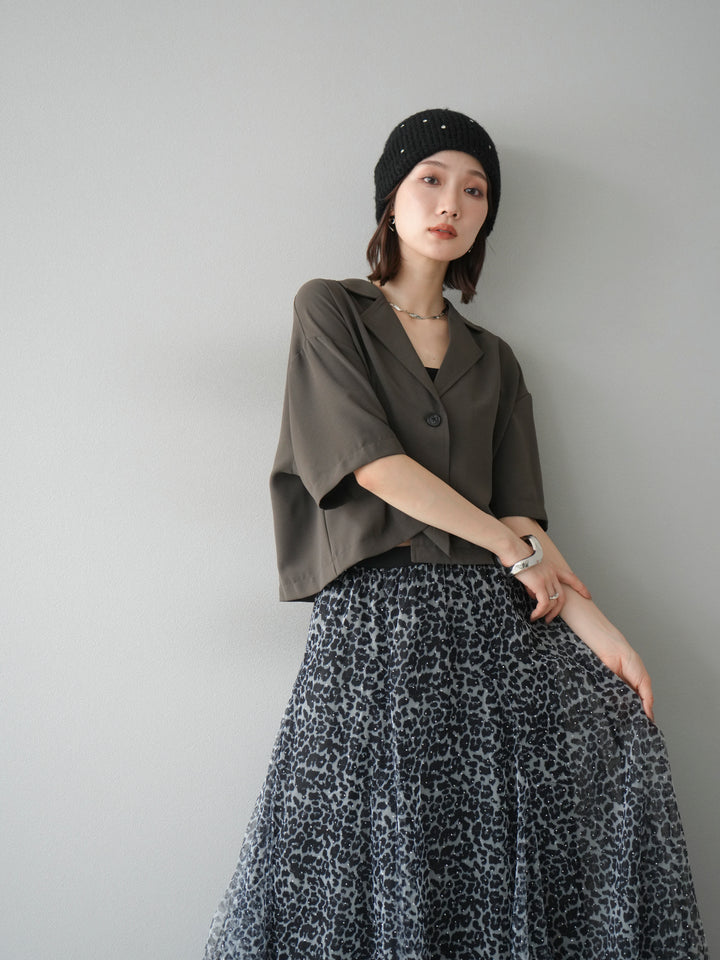 [予約]ハーフショートジャケット/チャコール