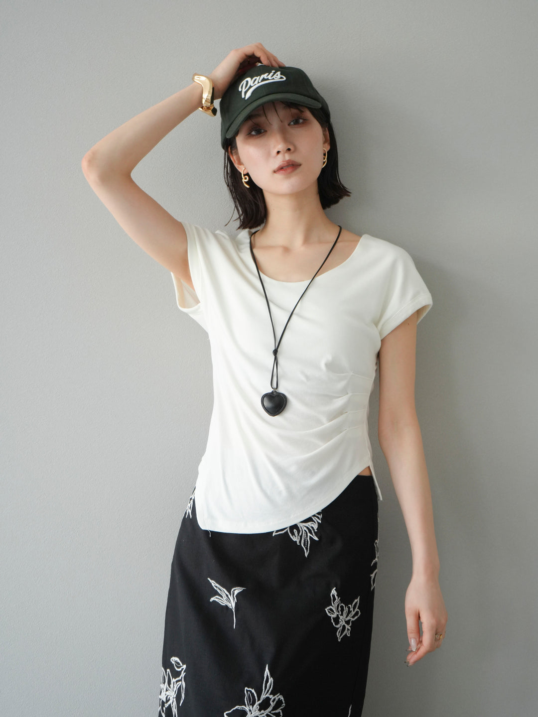 【預購】巴黎標誌刺繡棒球帽/綠色