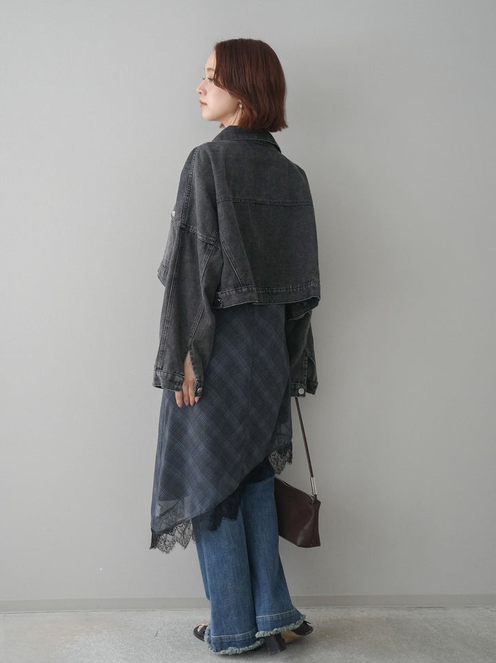 [予約]フリンジデザインセミフレアデニム/blue