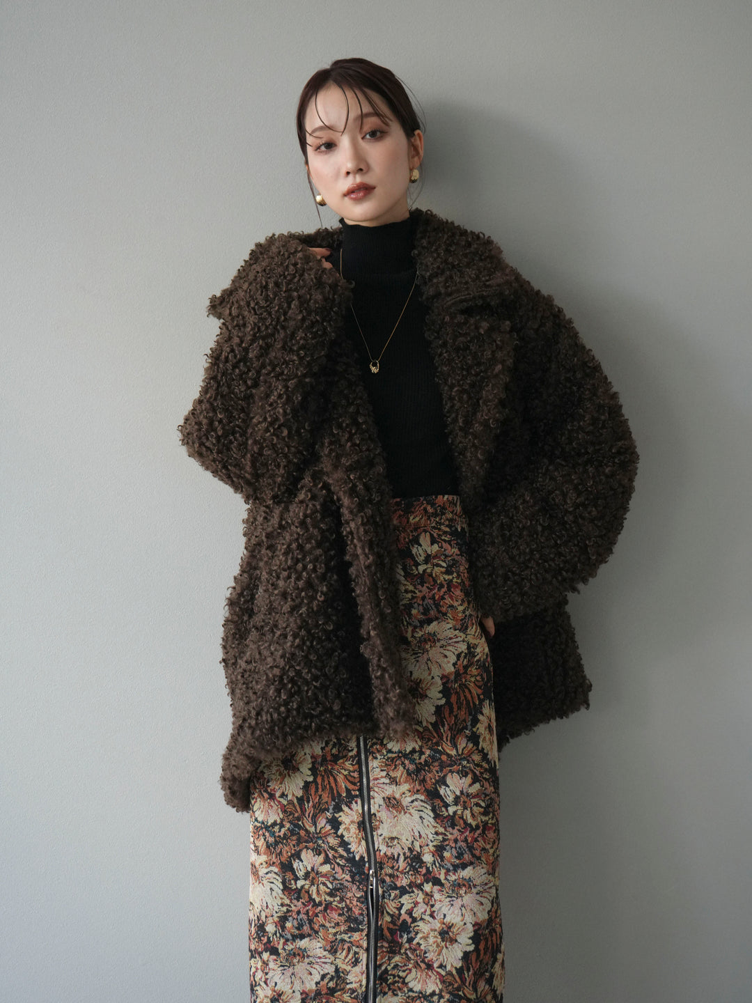 [予約]プードルファーダブルミドルコート/brown