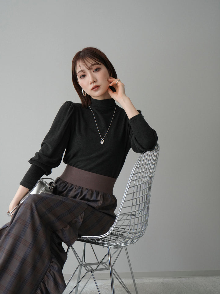 [SET]プチネックパワーショルダー起毛トップス+プチネックパワーショルダー起毛トップス(2set)