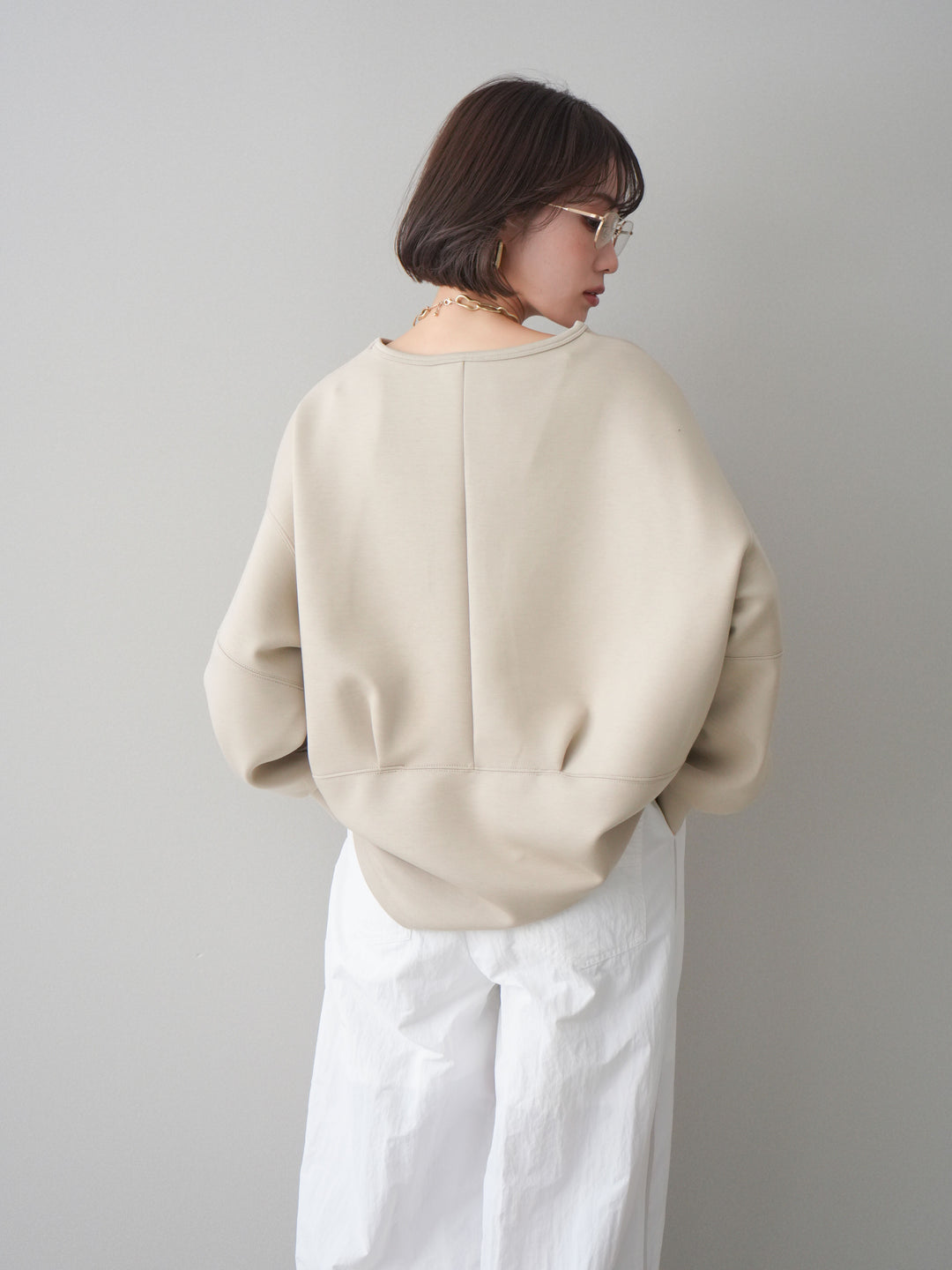 [予約]ライトポンチコクーンプルオーバー/beige