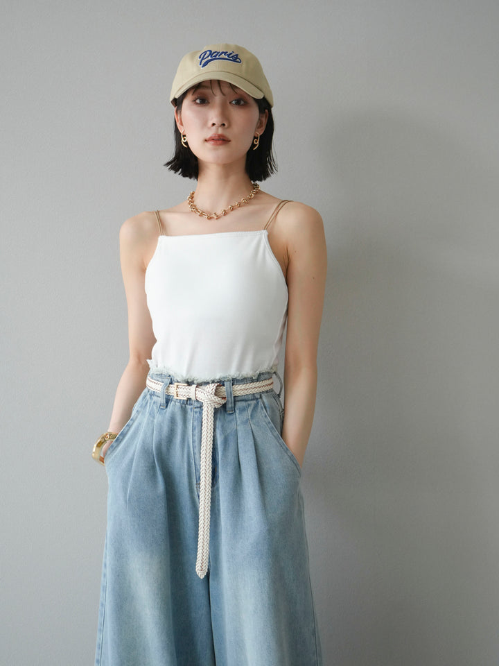 [予約]バイカラーストラップカップ付キャミソール/オフ