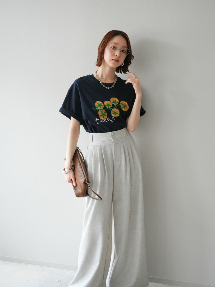 【預購】番茄刺繡T卹/藏青色