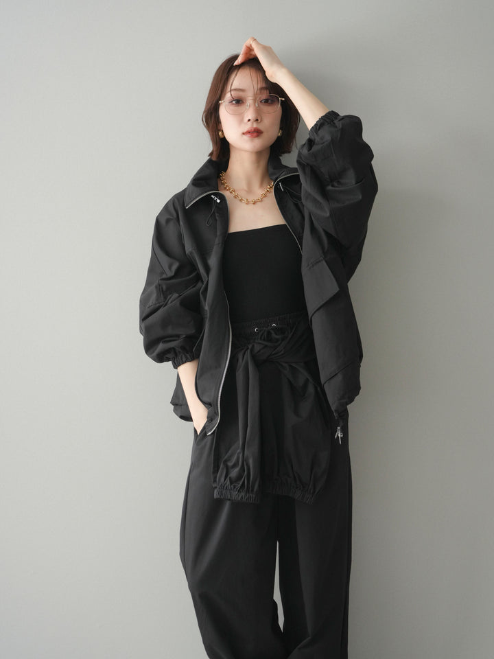 [予約]ビッグポケットコットンナイロンジップブルゾン/black