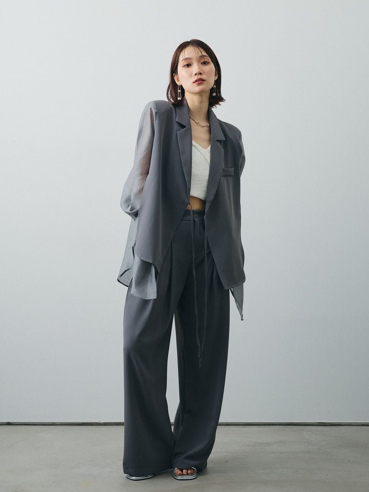 [予約]2タックワイドパンツ/グレー