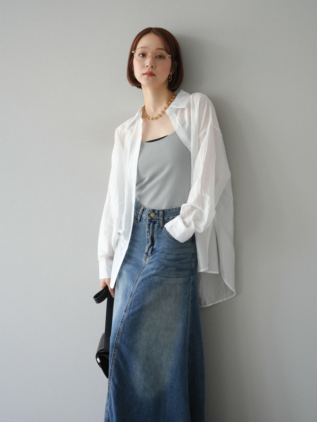 [予約]ワッシャーシャイニーシャツ/ホワイト