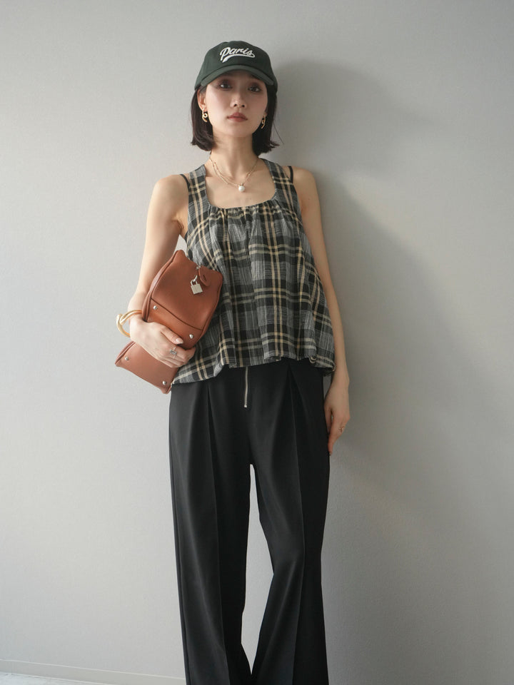 [予約]チェッククロスキャミプルオーバー/ブラック