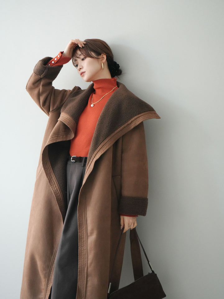 [予約]BIGカラームートンコート/brown