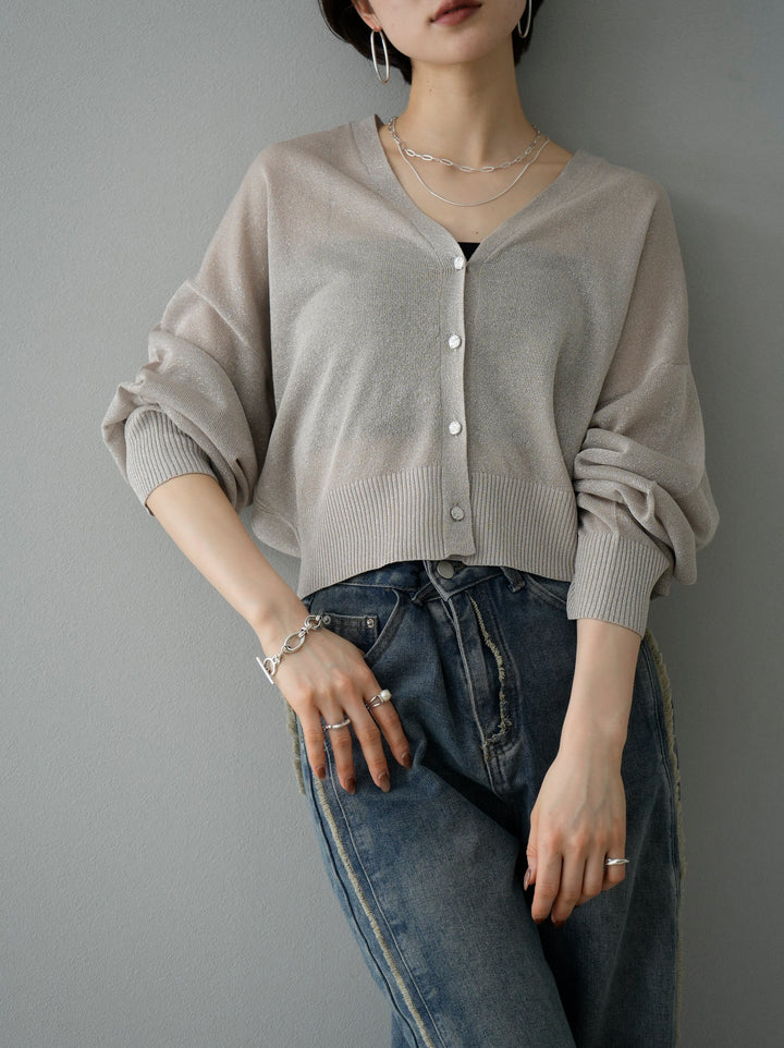 [SET] Lame sheer knit cardigan + lame sheer knit cardigan (2set)